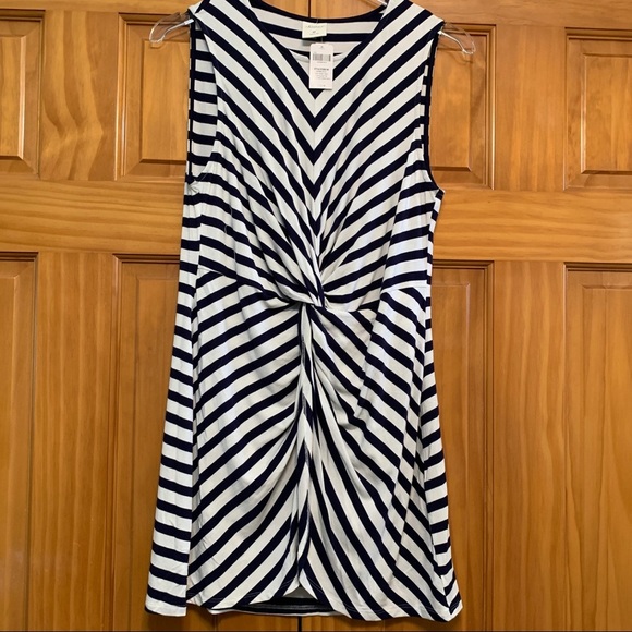 Soma Asymmetrical Twist Front Striped Tunic Top NWT Medium - Picture 1 of 8